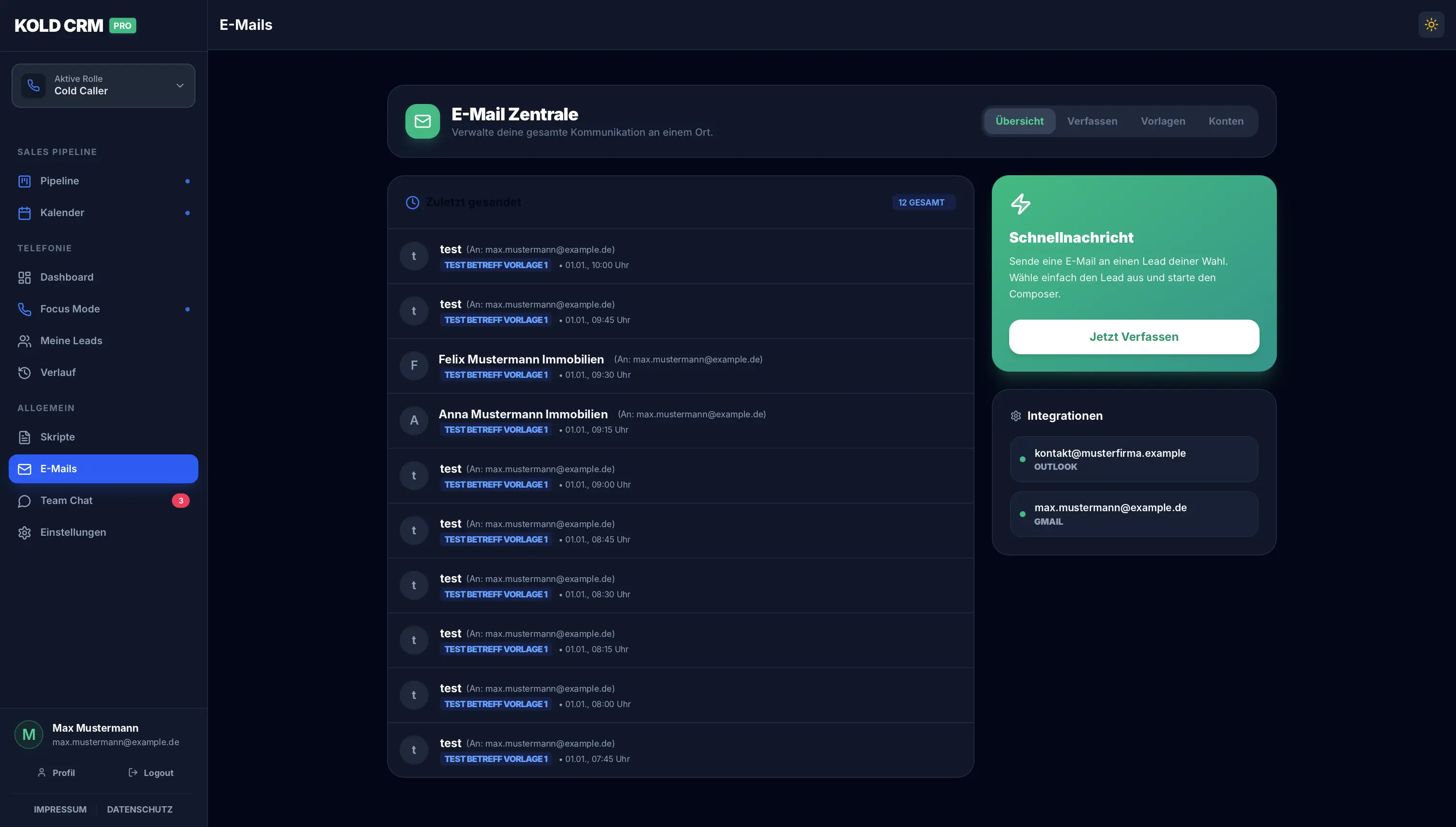 E-Mail Zentrale